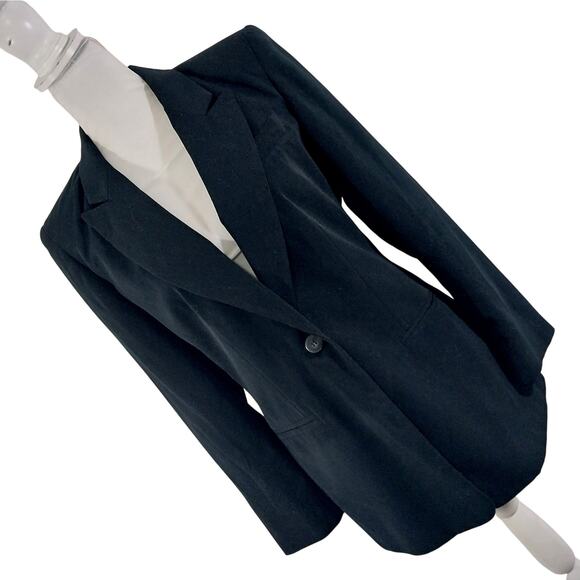 EXPRESS! GORGEOUS TAILORED, FITTED BLACK MICROFIBER DRESS JACKET, BLAZER! SZ 7/8 - Picture 1 of 13